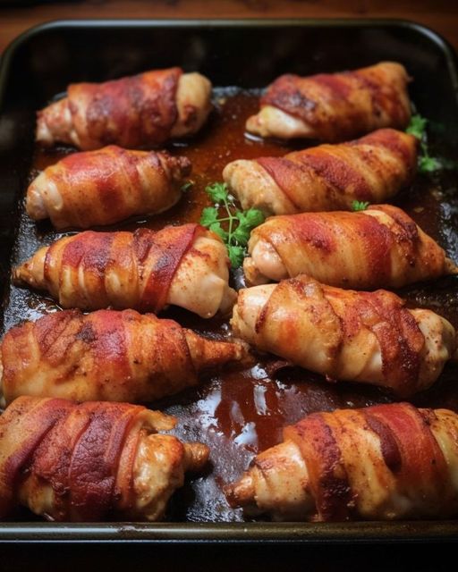 Bacon Wrapped Chicken Tenders Bake