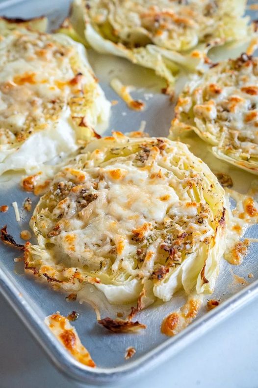 Cheesy Baked Cabbage Steaks